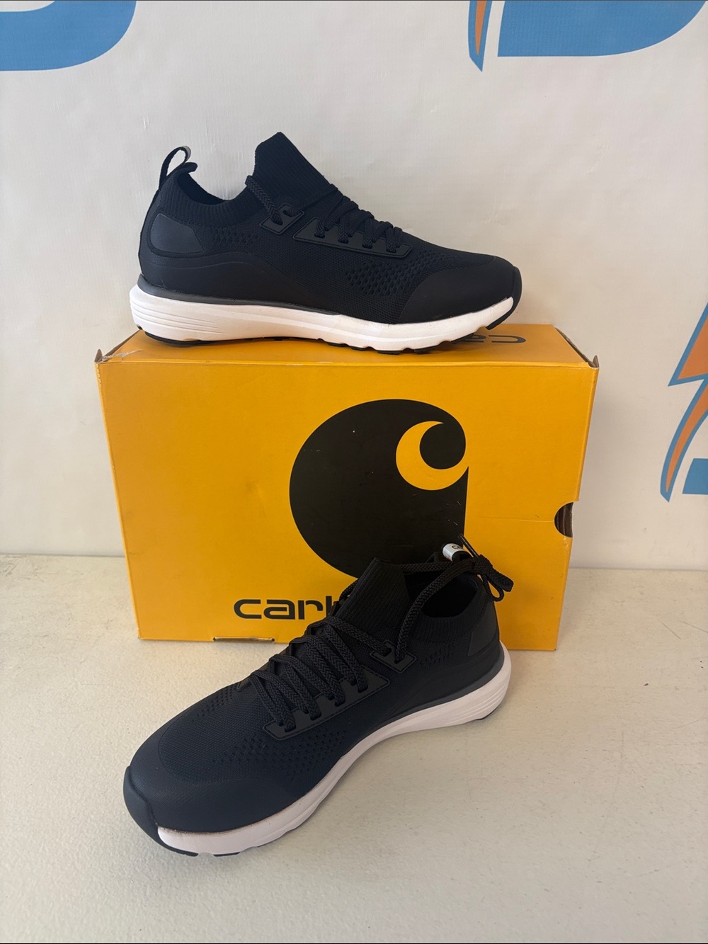 Carhartt Black Knit Athletic Sneakers with White Sole